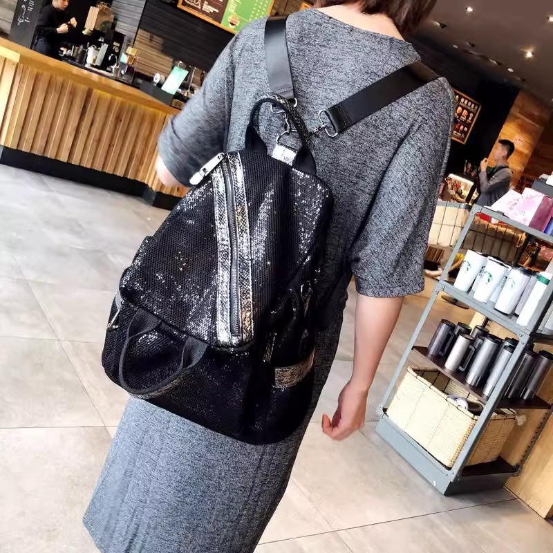 New Women Nylon Sequins Backpa - Luxury Bags Vintage recension och pris