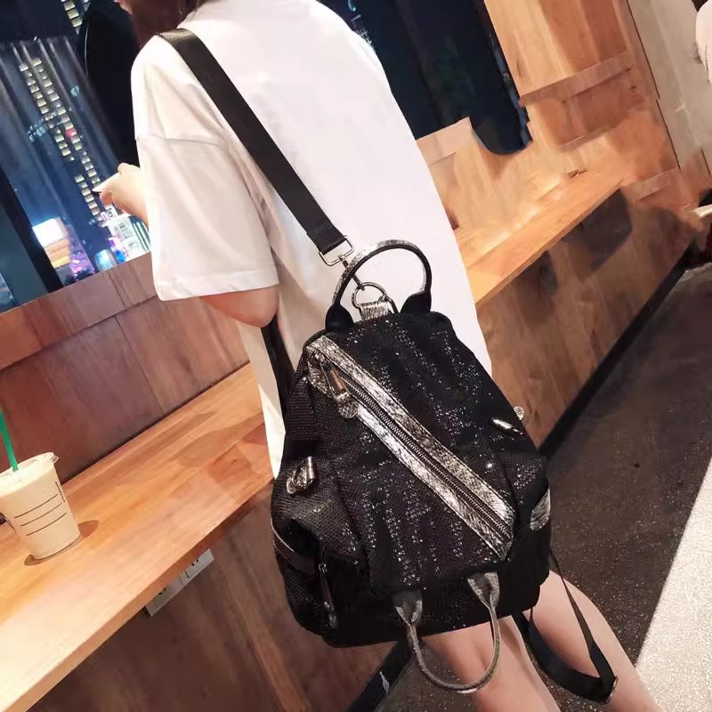 New Women Nylon Sequins Backpa - Luxury Bags Vintage recension och pris