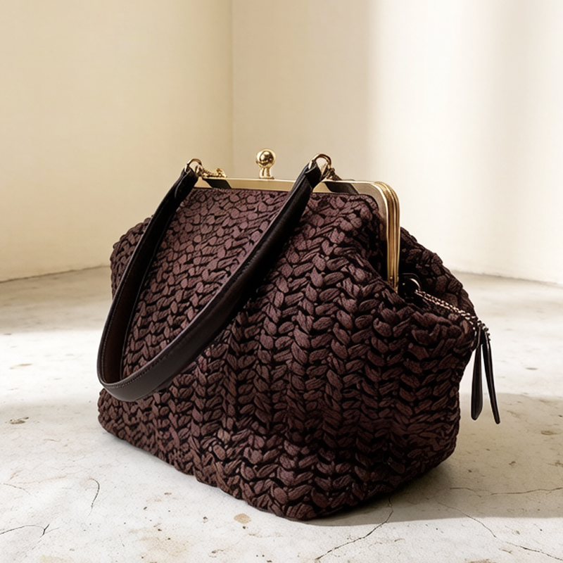 Hand-Woven Kisslock Frame Shou - Luxury Bags Vintage recension och pris