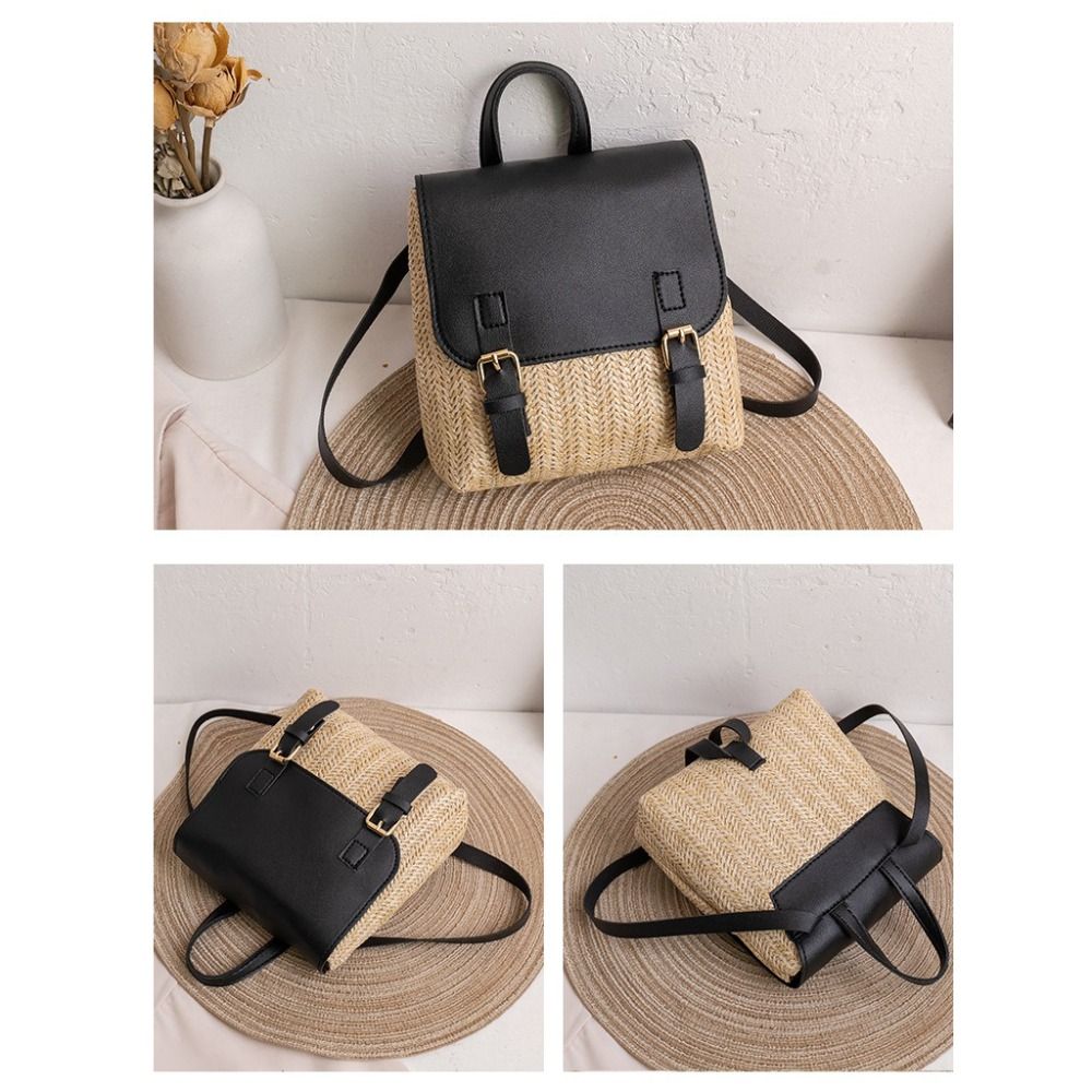 Versatile Bag PU Leather Straw - Luxury Bags Vintage recension och pris